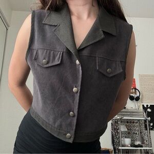 Vintage suede cropped vest